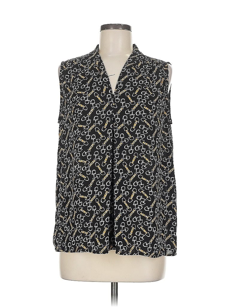 Pre-owned Nine West Sleeveless Blouse In Black