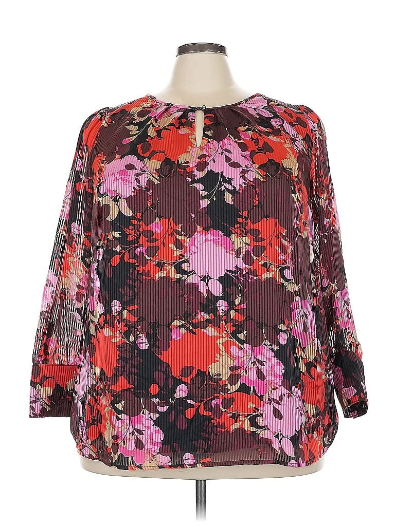 LANE BRYANT Pre-owned 3/4 Sleeve Blouse In Burgundy