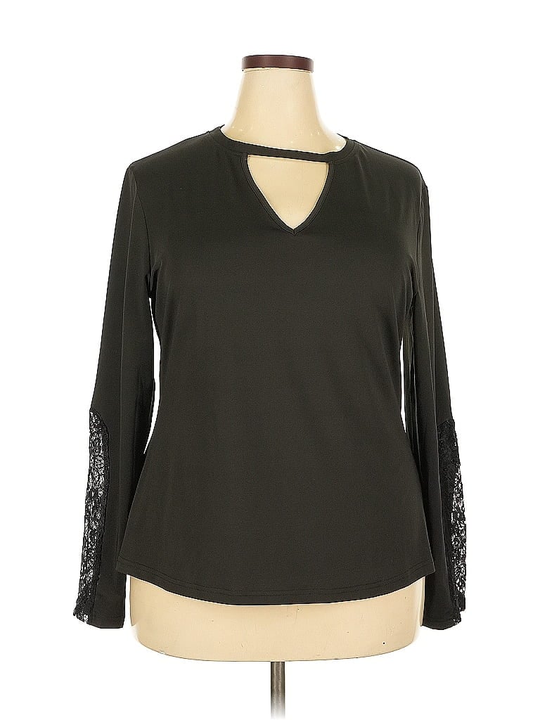 Pre-owned Shein Curve Long Sleeve Blouse In Black