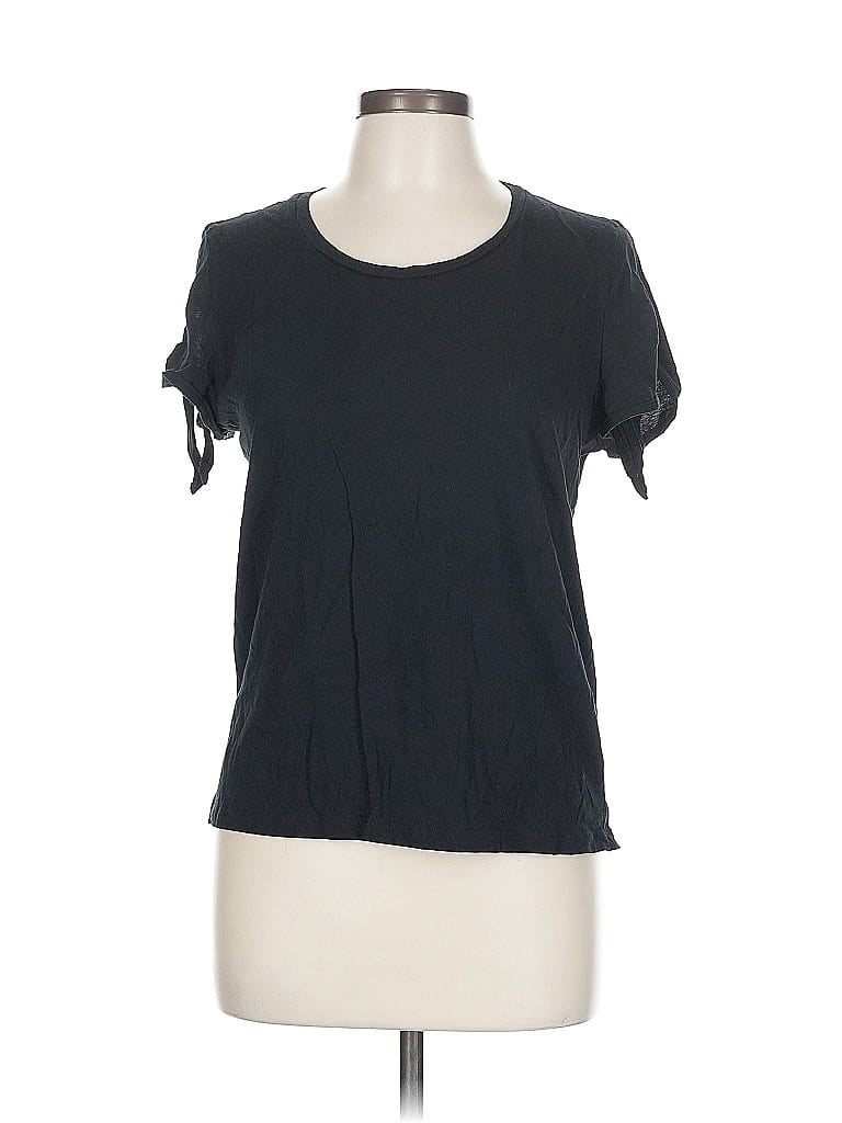 Pre-owned J.crew Factory Store Short Sleeve Top Black Scoop Neck Tops