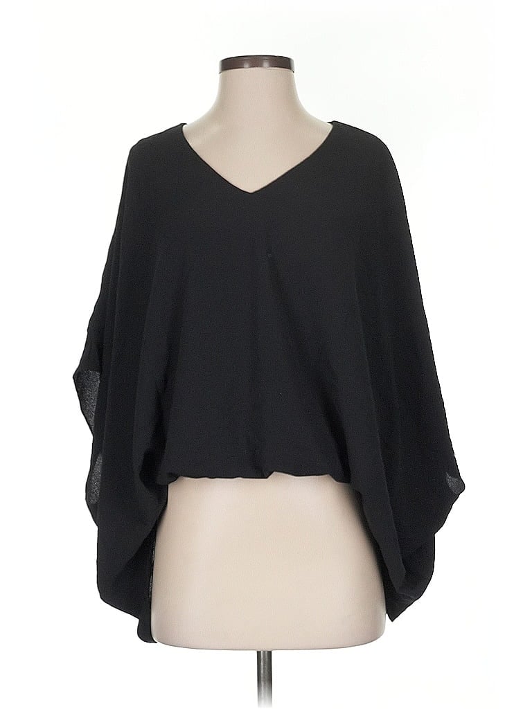 Pre-owned Main Strip 3/4 Sleeve Blouse In Black