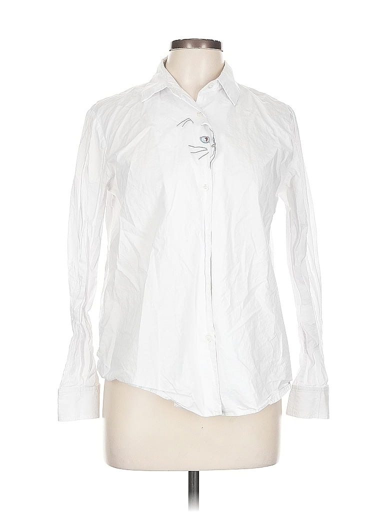Pre-owned Assorted Brands Long Sleeve Button Down Shirt In White