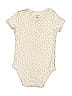 Carter's 100% Cotton Polka Dots Ivory Short Sleeve Onesie 3-6 MO / 6 MO - photo 1