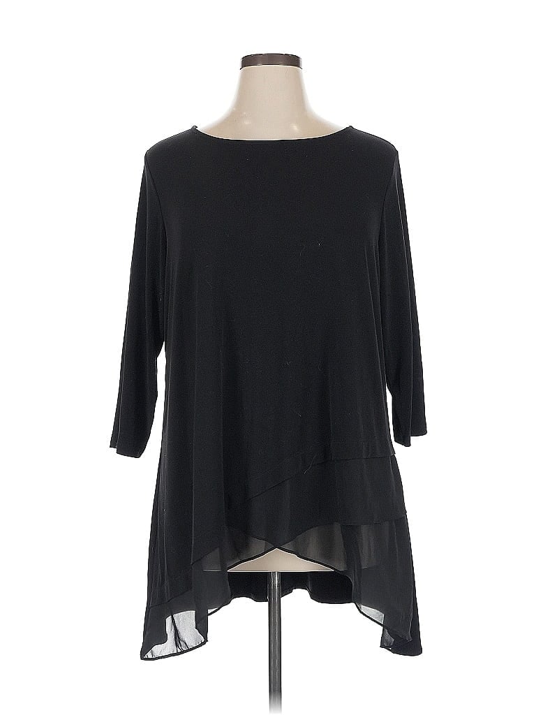 Pre-owned Alfani 3/4 Sleeve T-shirt In Black