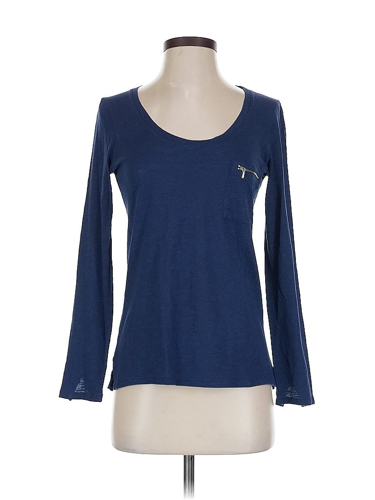 Pre-owned Massimo Dutti Long Sleeve T-shirt In Blue