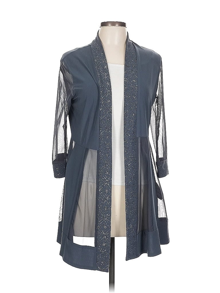 Pre-owned R & M Richards Cardigan Sweater In Gray