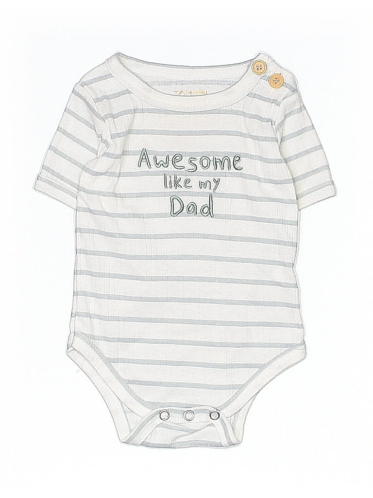 Pre-owned Tahari Babies' Short Sleeve Onesie In Gray