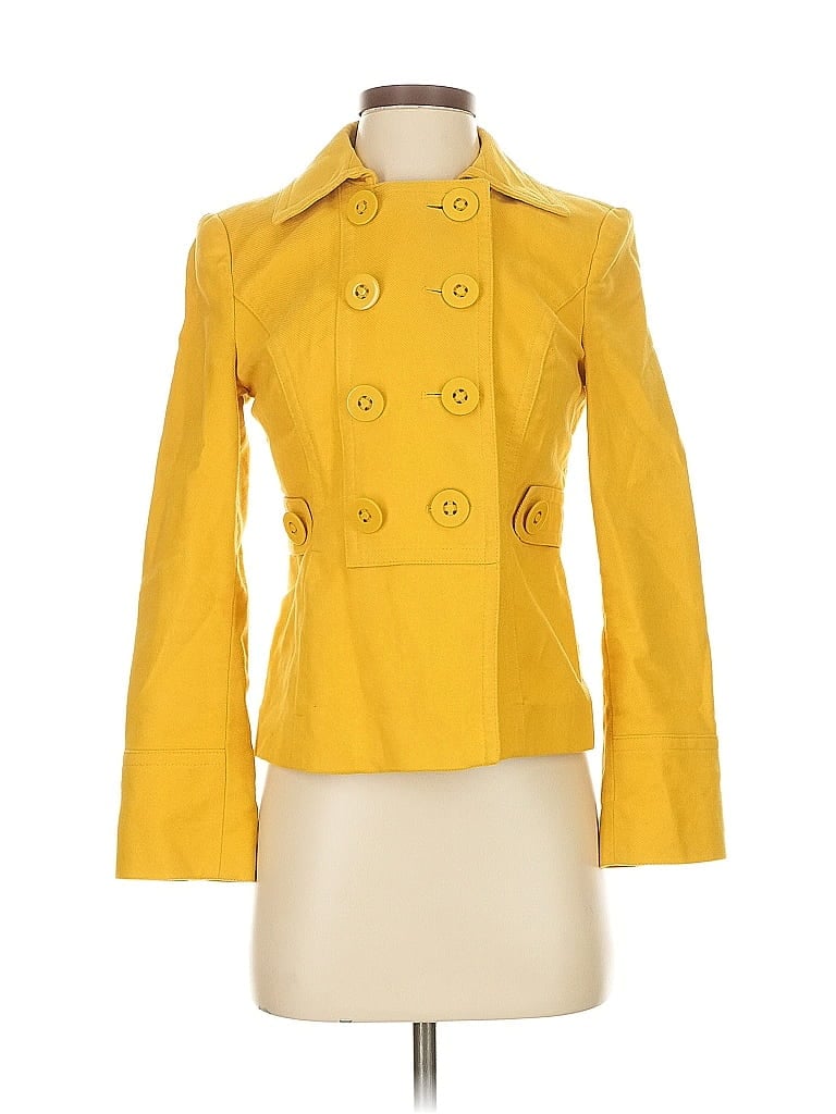 Pre-owned Ann Taylor Loft Coat In Yellow