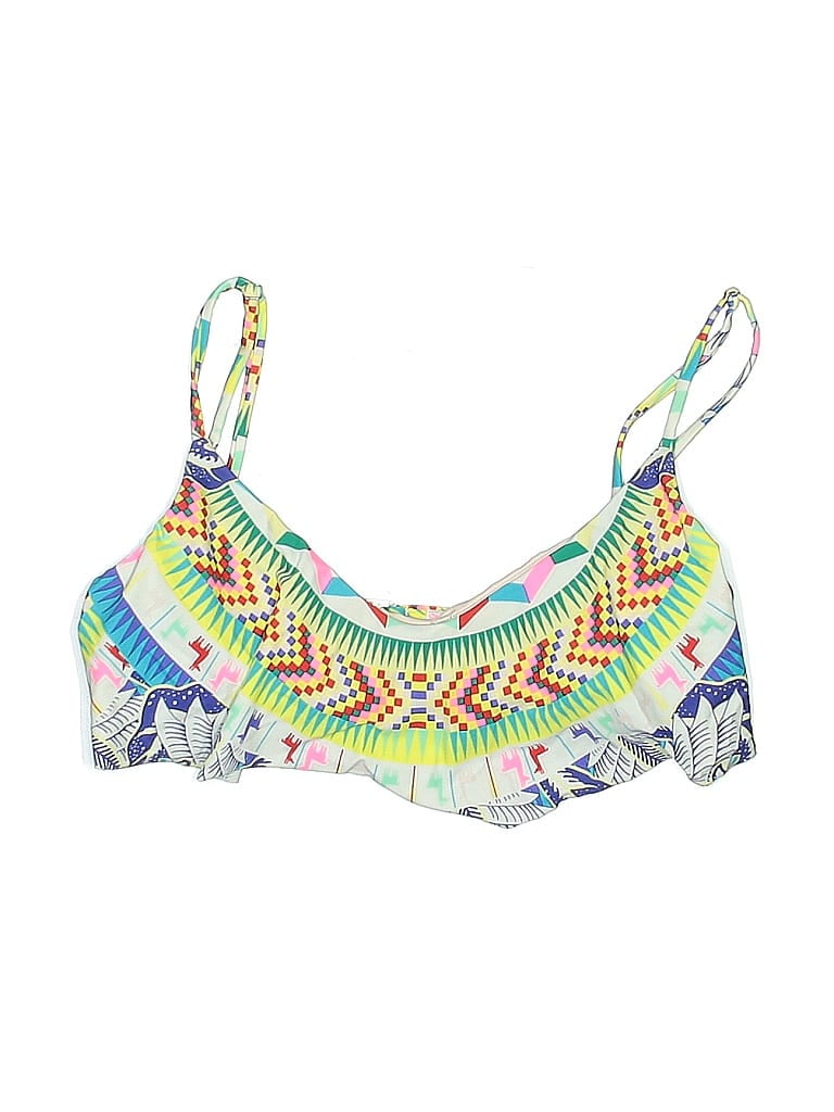 Click to view more detailed imagery on our partner's website Pre-owned Mara Hoffman Swimsuit Top Green Print Pattern Swimwear