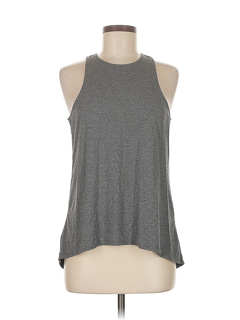 Pre-owned Carbon38 Tank Top Gray Halter Neckline Tops