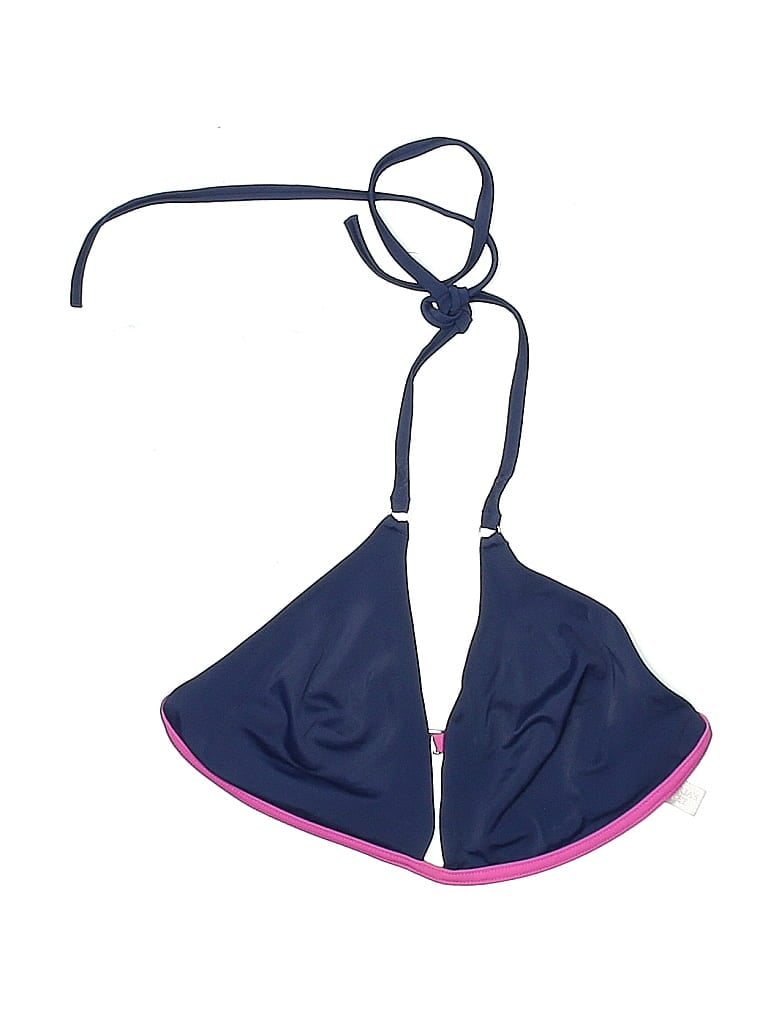 Pre-owned Victoria's Secret Swimsuit Top Blue Color Block Pattern Swimwear