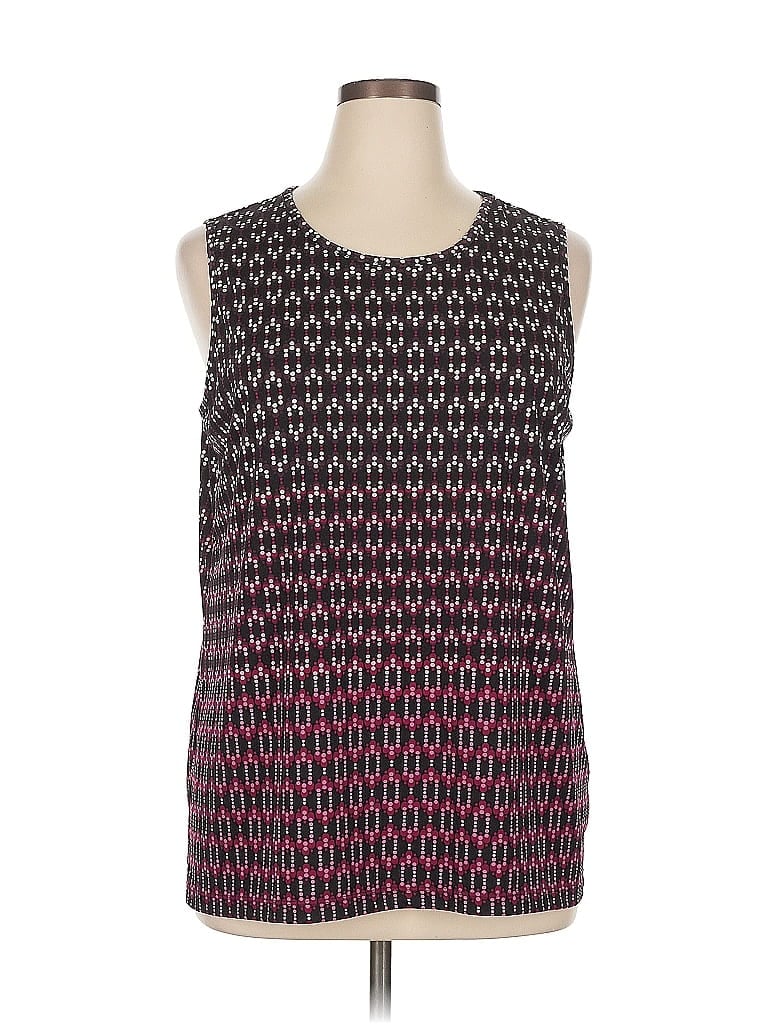 Pre-owned Cj Banks Sleeveless Top Black Keyhole Neckline Tops