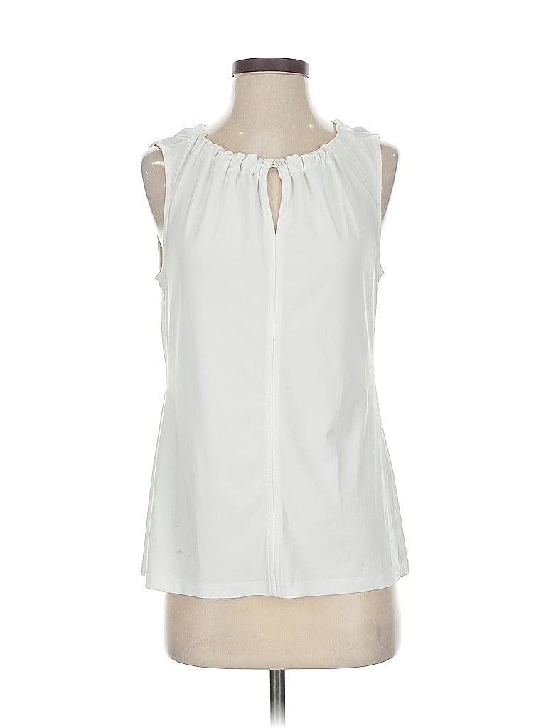 Pre-owned Dkny Sleeveless Blouse In White