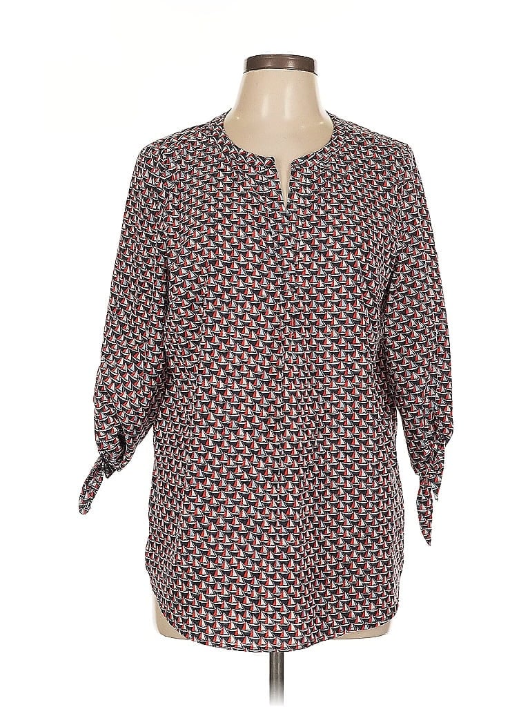 Pre-owned Dalia 3/4 Sleeve Blouse In Brown
