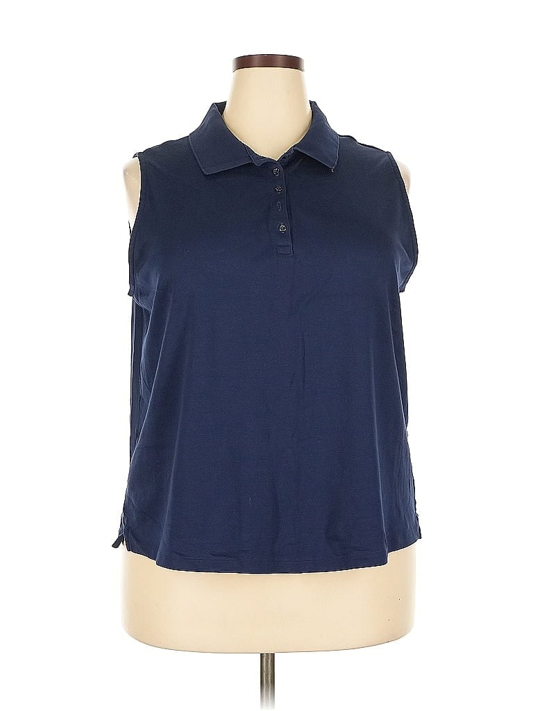 Click to view more detailed imagery on our partner's website Pre-owned Lands' End Sleeveless Button Down Shirt In Blue