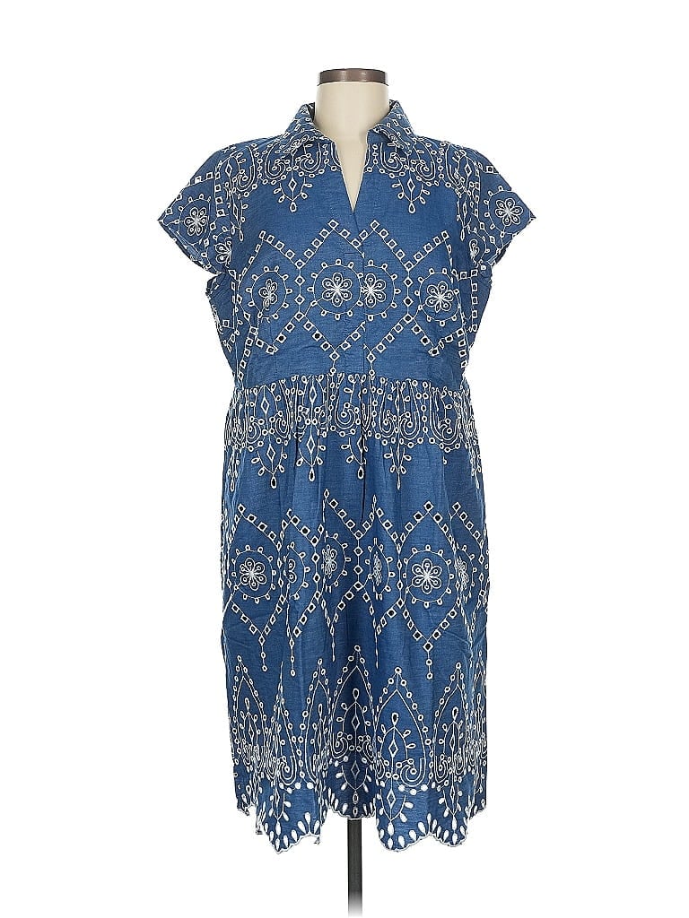 Pre-owned Jjill Casual Dress In Blue