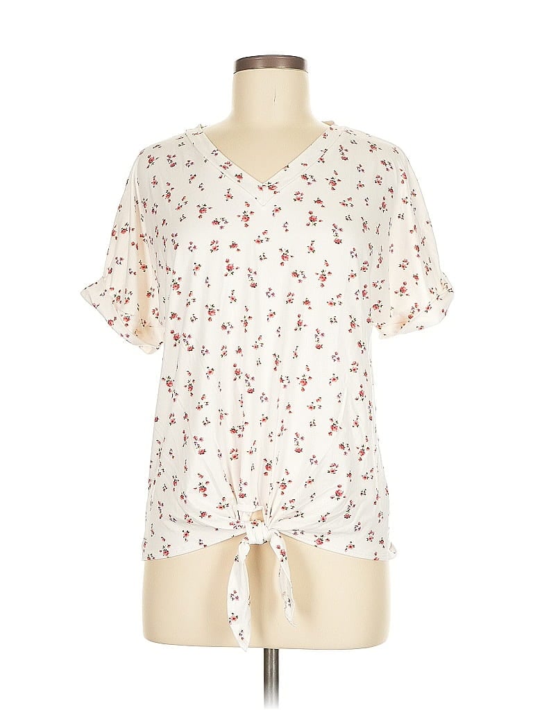 Pre-owned Assorted Brands Short Sleeve Blouse In White