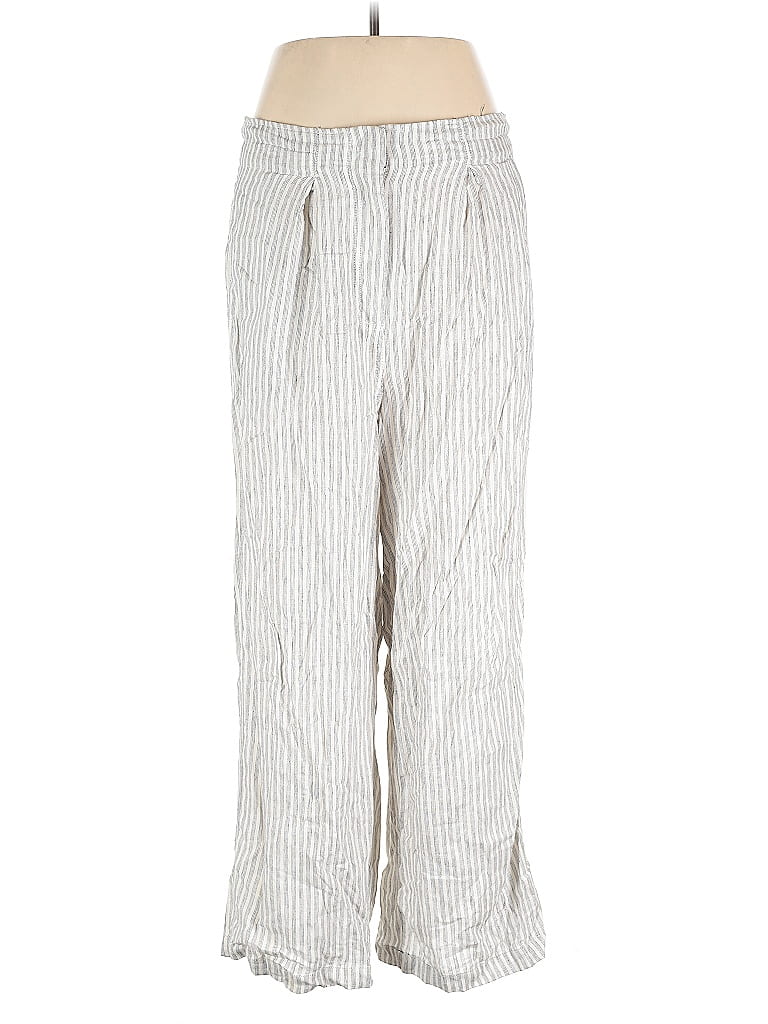 Pre-owned Max Studio Linen Pants In Silver