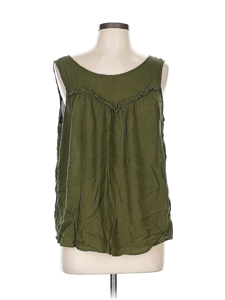 Pre-owned A.n.a. A New Approach Sleeveless Blouse In Green