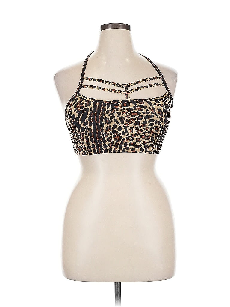 Click to view more detailed imagery on our partner's website Pre-owned Material Girl Tank Top Brown Halter Neckline Tops