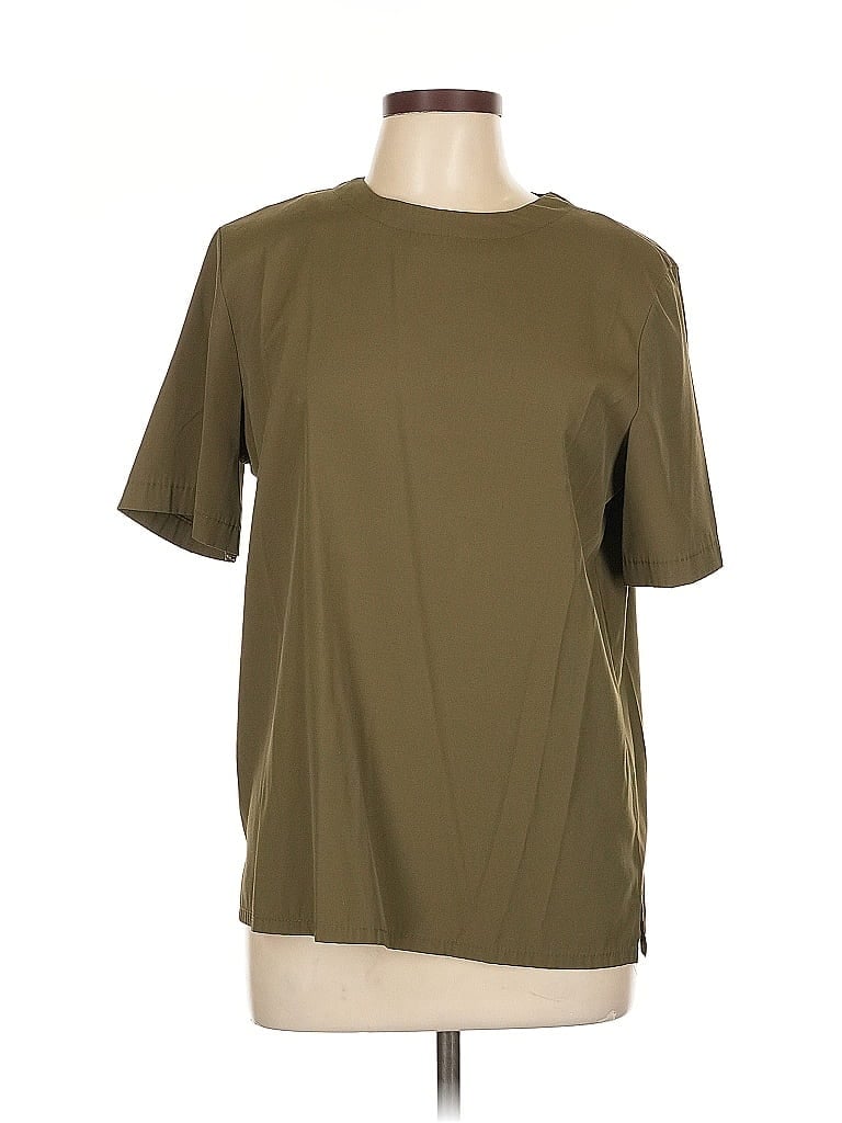 Pre-owned Alfred Dunner Short Sleeve Top Green Crew Neck Tops