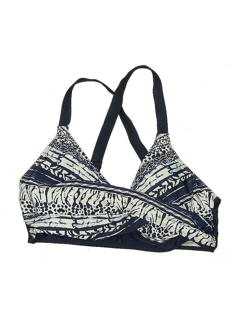 Pre-owned Unbranded Swimsuit Top Blue Paisley Pattern Swimwear