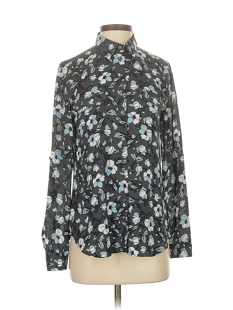 Pre-owned Ann Taylor Loft Outlet Long Sleeve Blouse In Black