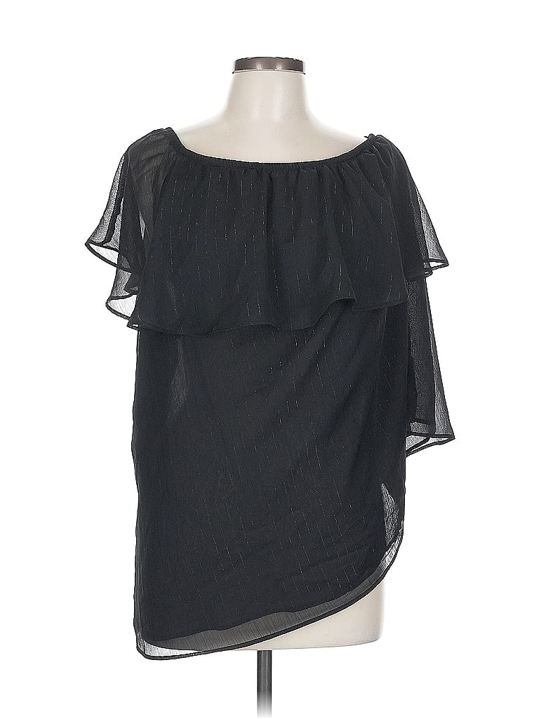 Pre-owned Torrid Short Sleeve Blouse In Black