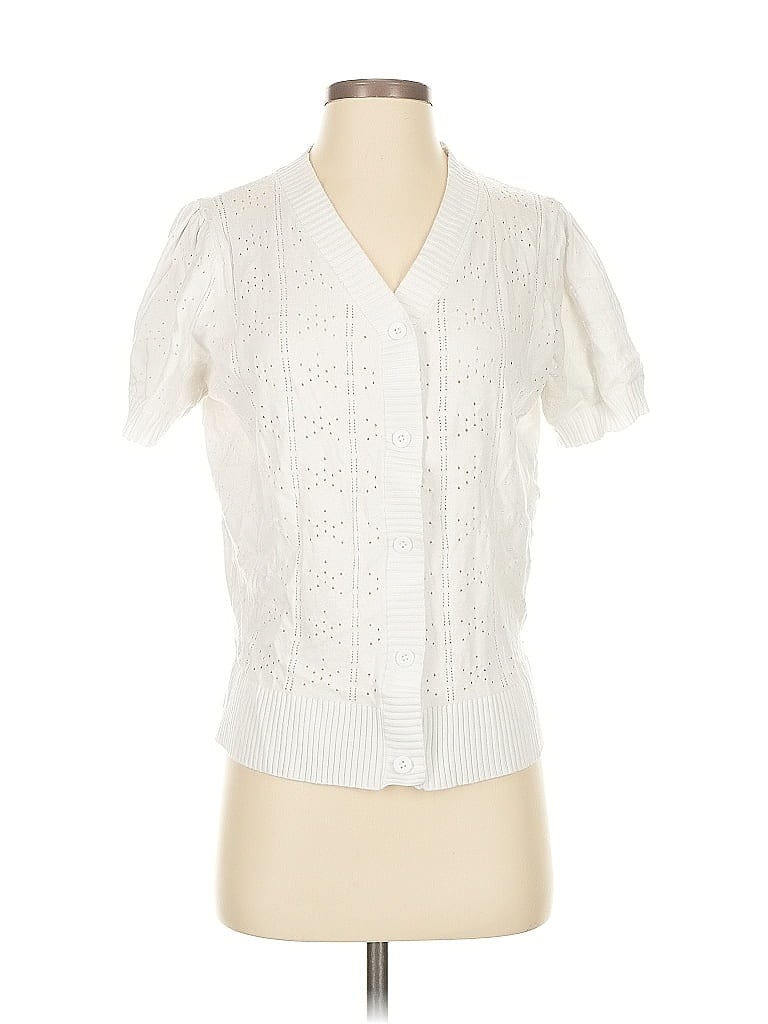 Pre-owned Grace Karin Short Sleeve Blouse In White