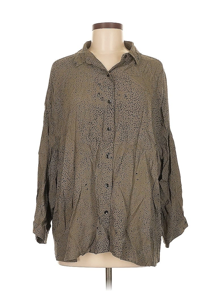 KNOT SISTERS Pre-owned 3/4 Sleeve Button Down Shirt In Brown