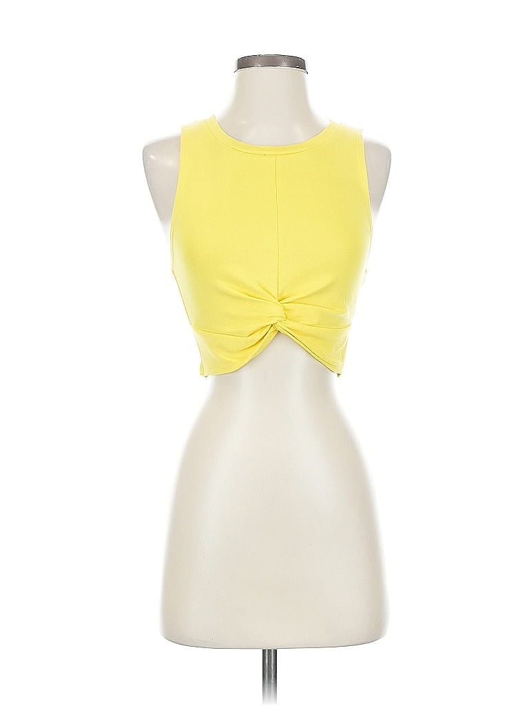 Click to view more detailed imagery on our partner's website Pre-owned Zara Tank Top Yellow Halter Neckline Tops