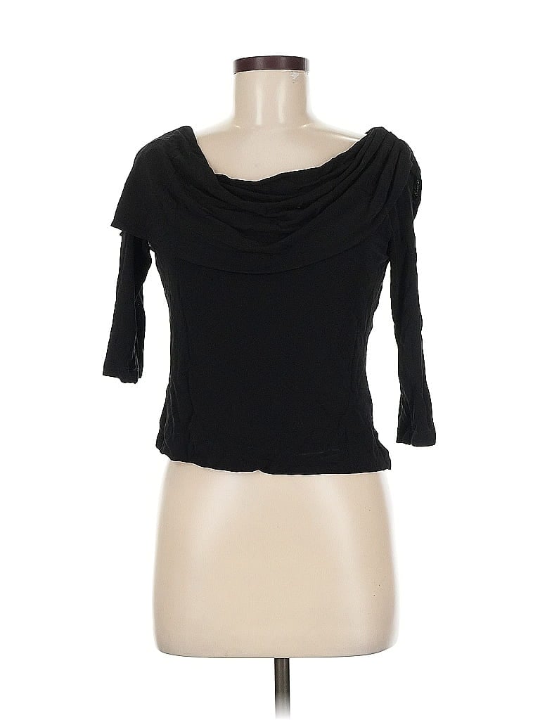 Pre-owned Karen Kane 3/4 Sleeve Top Black Cowl Neck Tops
