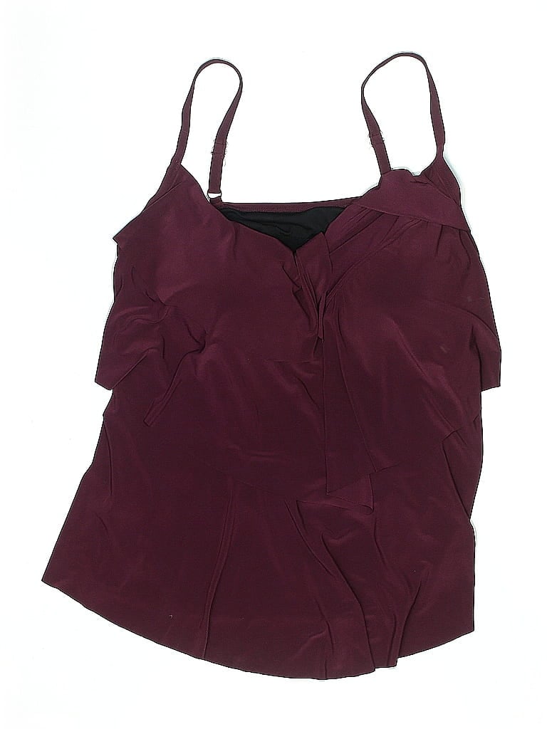 Pre-owned Aqua Green Swimsuit Top Burgundy Swimwear