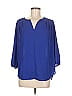 Pleione 100% Polyester Blue 3/4 Sleeve Blouse Size M - photo 1