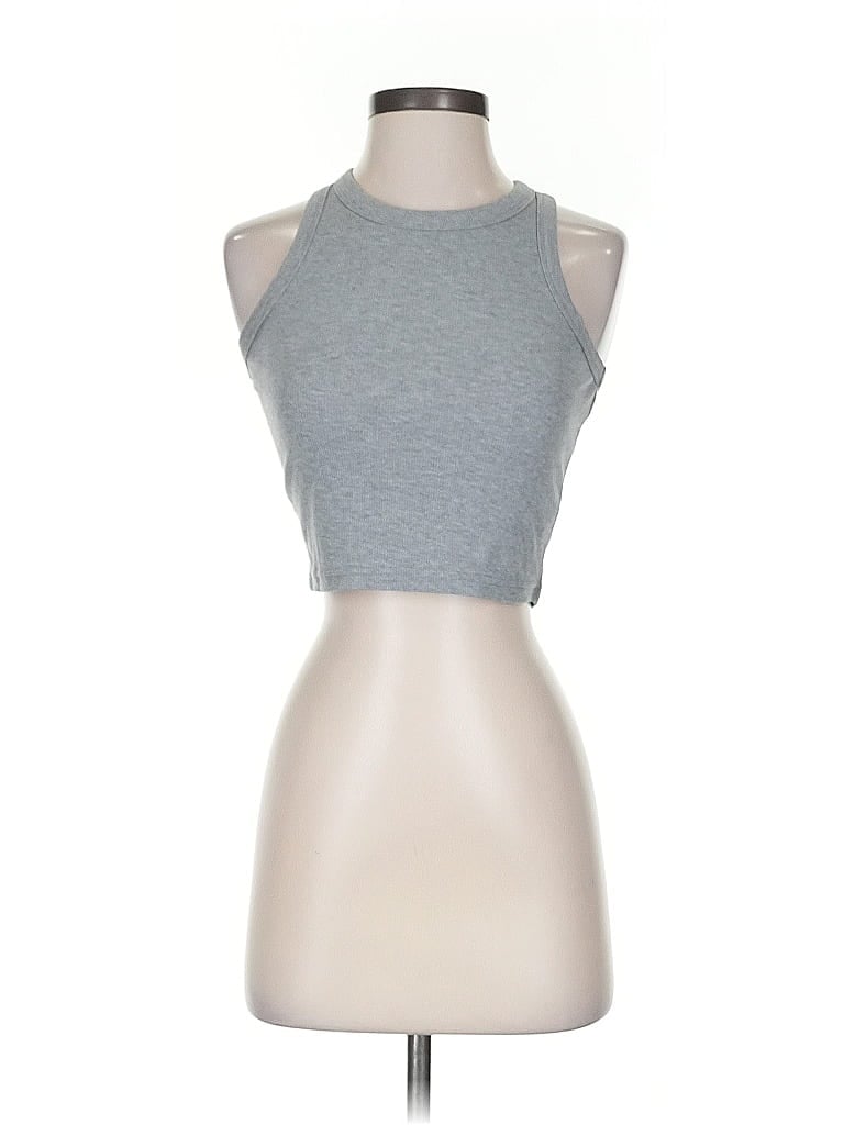 Pre-owned Unbranded Tank Top Gray Halter Neckline Tops