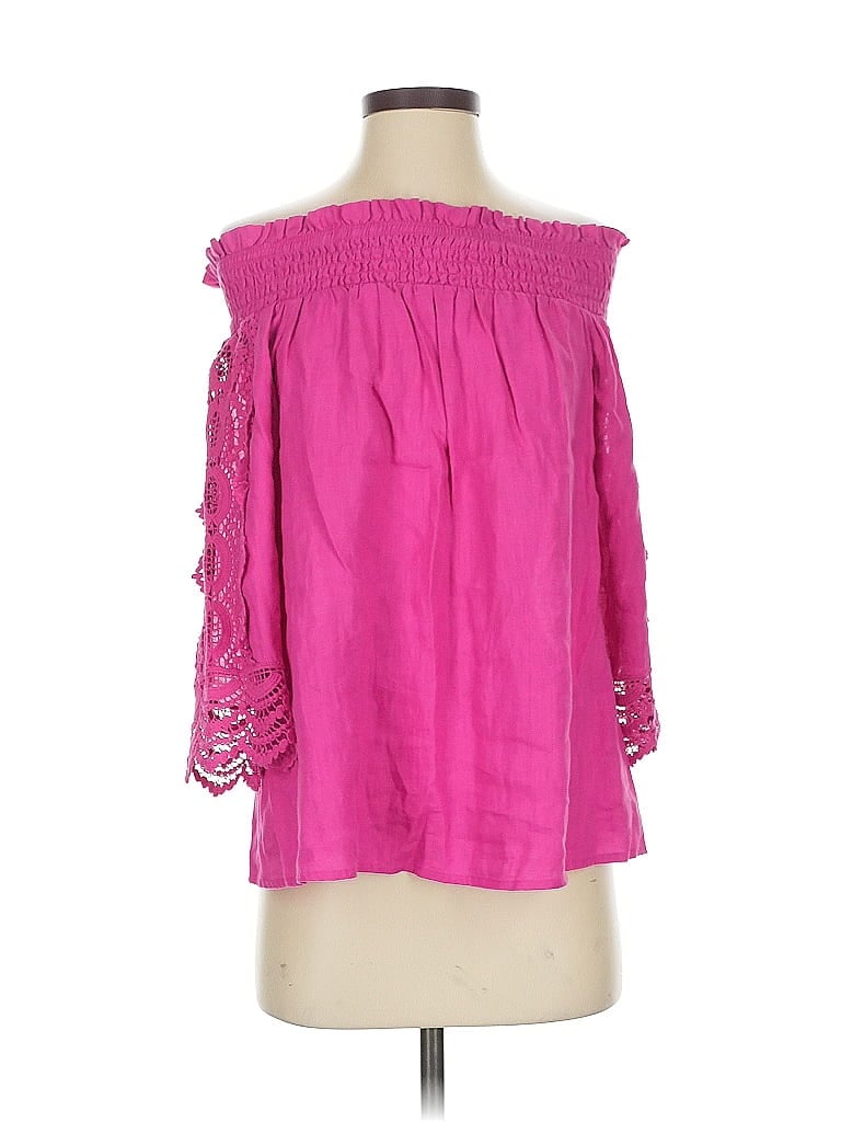 Pre-owned Chico's 3/4 Sleeve Blouse In Pink