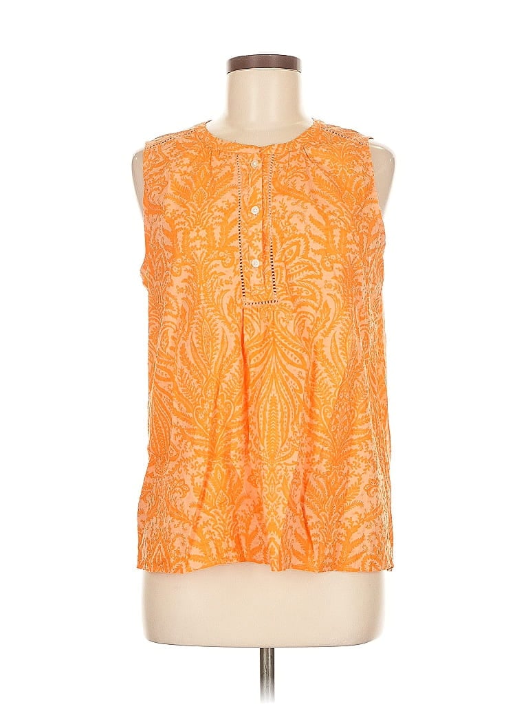 Pre-owned Ann Taylor Loft Sleeveless Blouse In Orange