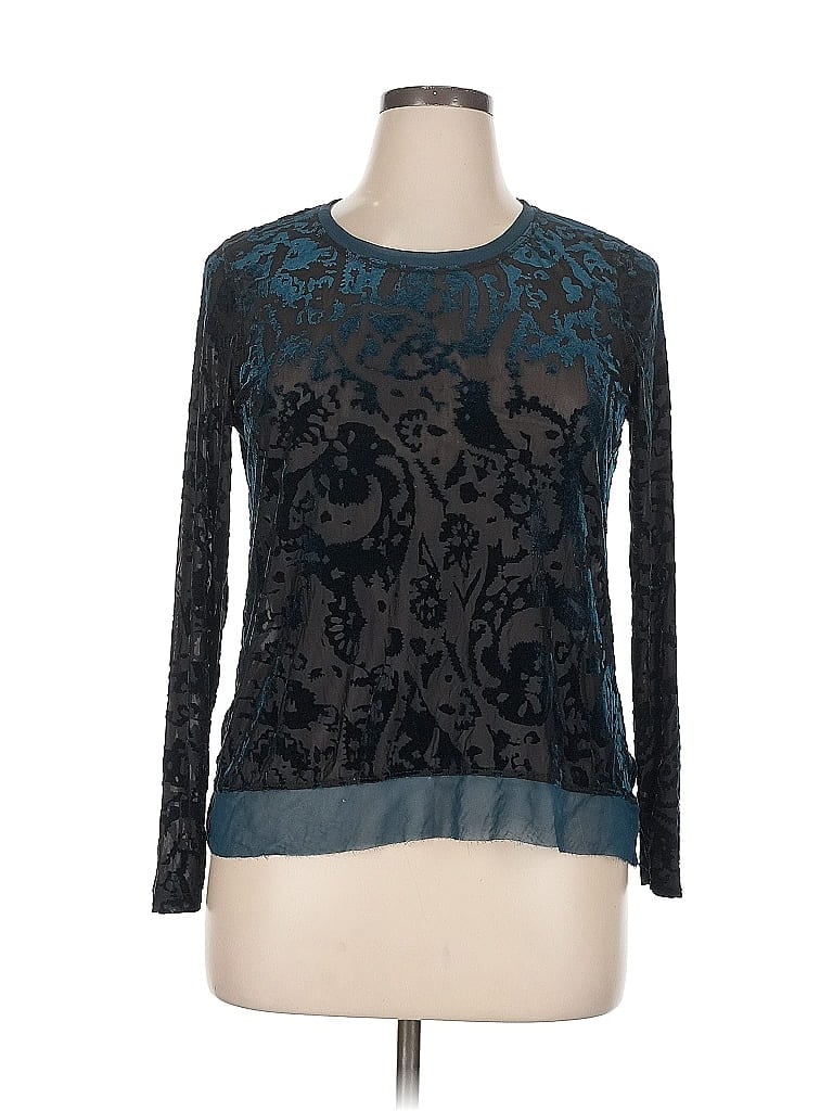 Pre-owned Simply Vera Vera Wang Long Sleeve T-shirt In Blue
