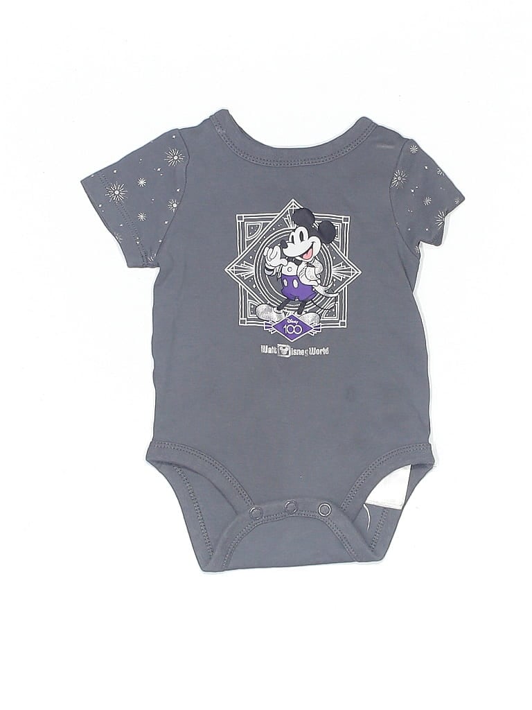 Click to view more detailed imagery on our partner's website Pre-owned Disney Babies' Short Sleeve Onesie In Gray