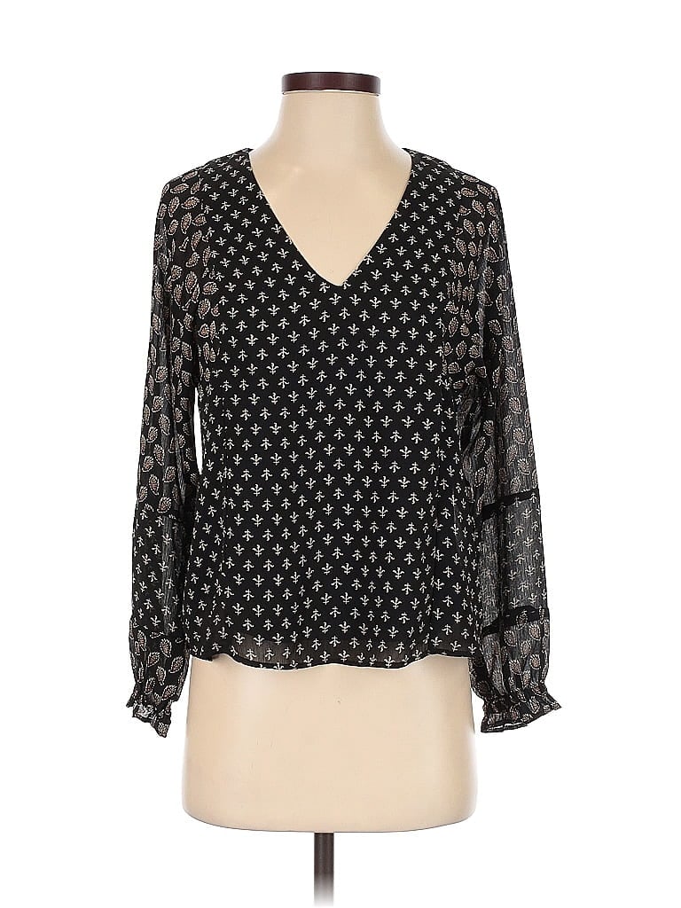 Pre-owned Madewell Long Sleeve Blouse In Black