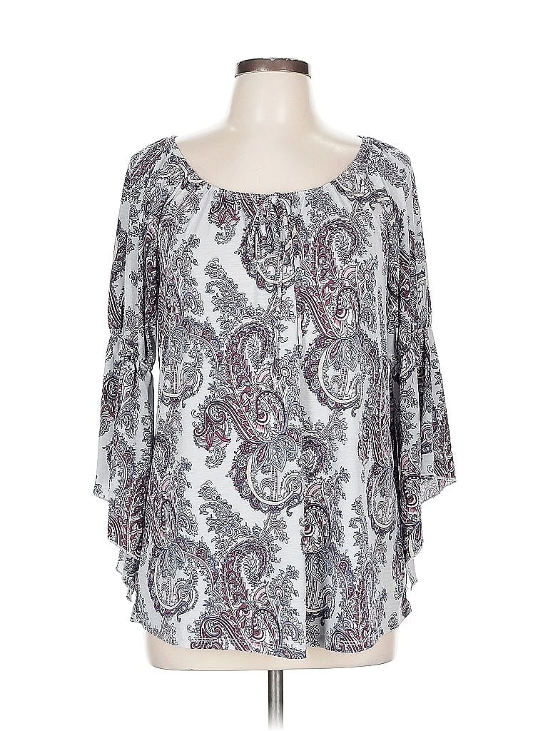 Pre-owned Naif 3/4 Sleeve Blouse In Gray