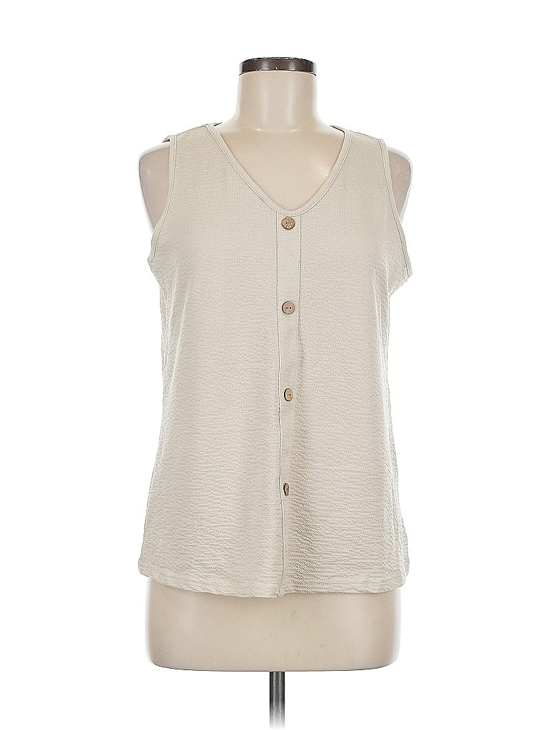 Pre-owned Unbranded Sleeveless T-shirt In White