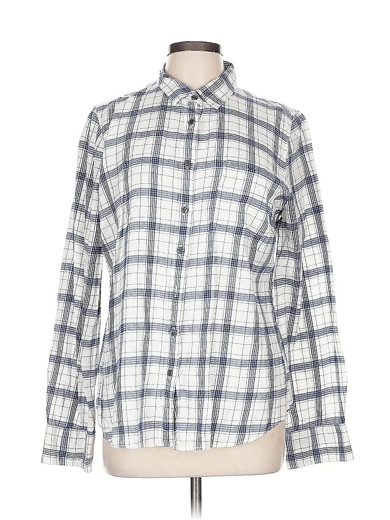 Pre-owned J.crew Factory Store Long Sleeve Button Down Shirt In White