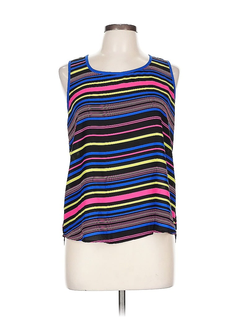 Pre-owned E&m Collection Sleeveless Top Black Scoop Neck Tops