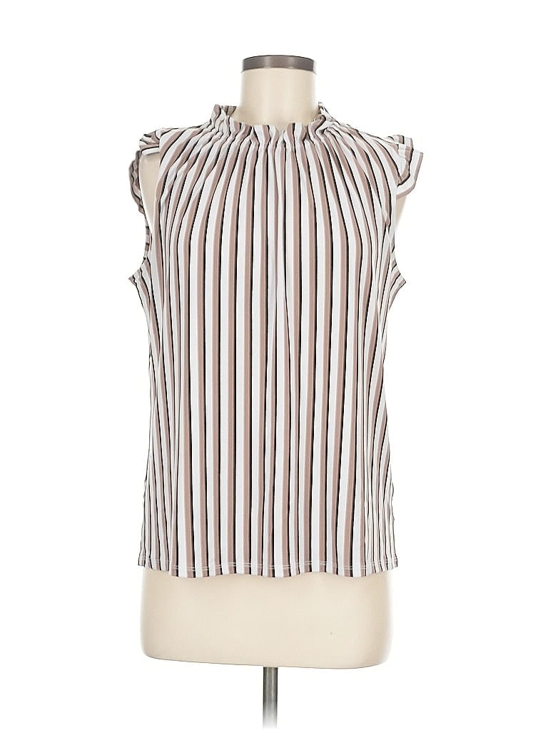 Pre-owned Adrianna Papell Sleeveless Blouse In Brown