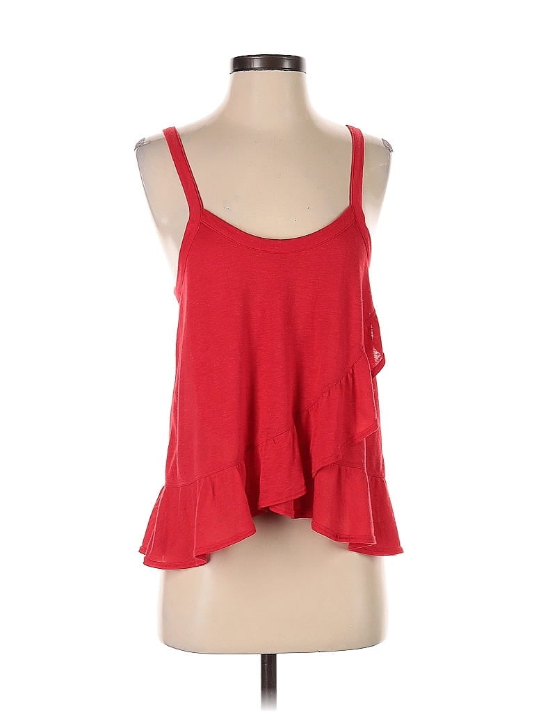 Click to view more detailed imagery on our partner's website Pre-owned David Lerner Tank Top Red Halter Neckline Tops