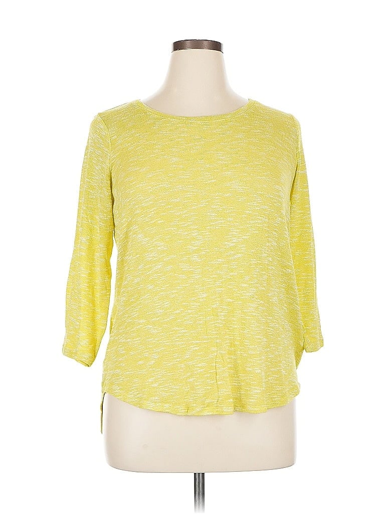 Pre-owned Style & Co 3/4 Sleeve T-shirt In Yellow