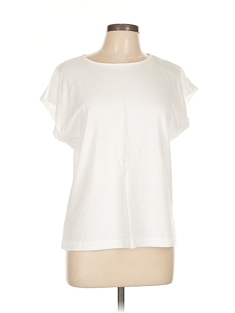 Pre-owned Ann Taylor Loft Short Sleeve T-shirt In White