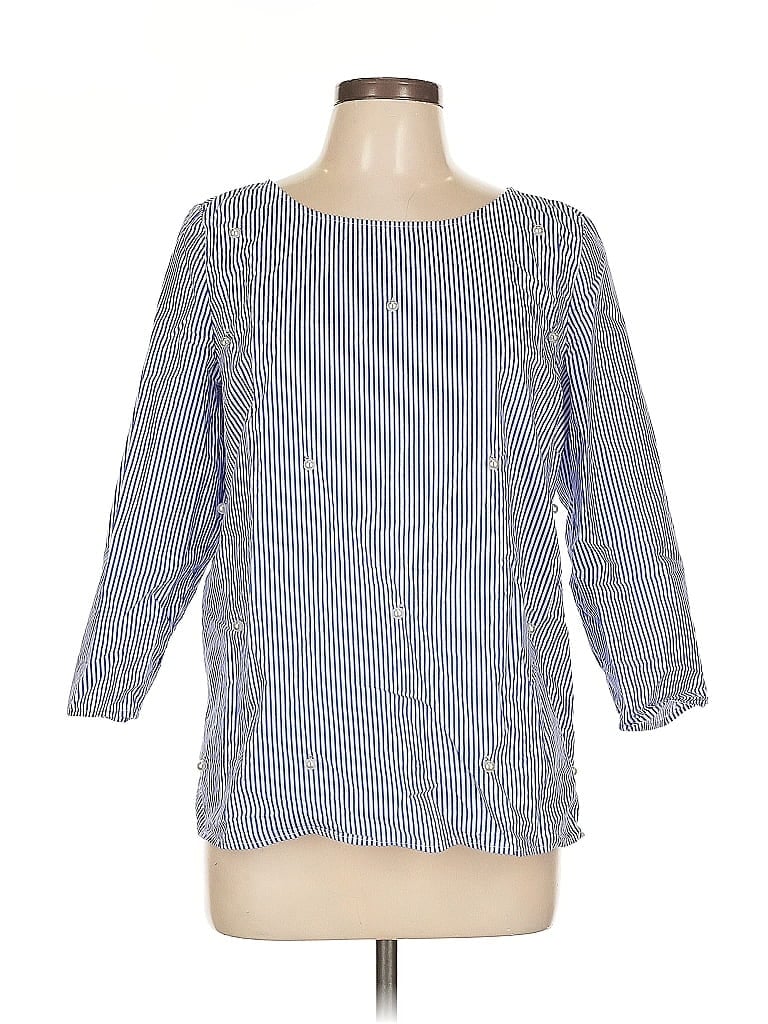Click to view more detailed imagery on our partner's website Pre-owned Talbots 3/4 Sleeve Blouse In Blue