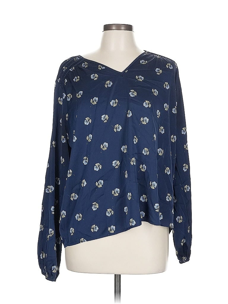 Pre-owned 41hawthorn Long Sleeve Blouse In Blue